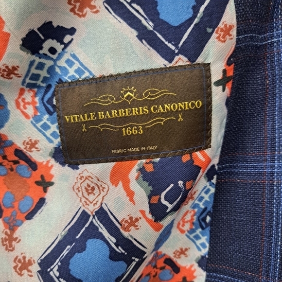 Vitale Barberis Canonico Wool Silk Linen Blend Men's 44 Single Breasted Blazer - Picture 4 of 10